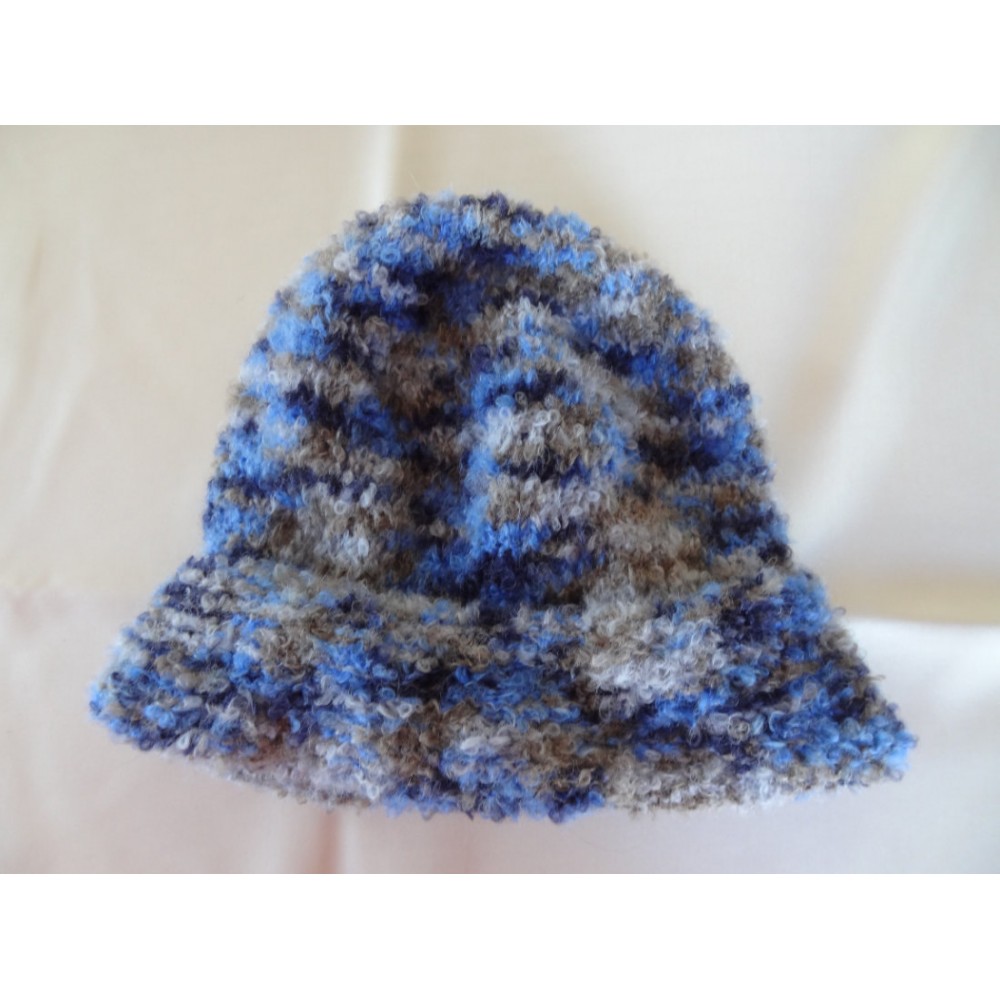 Alpaca Hat - Bouclé Blue Effect (Adult)