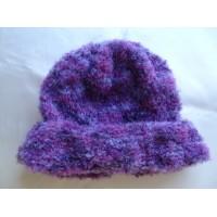 Alpaca Hat - Bouclé Lavender and Purple (Adult)