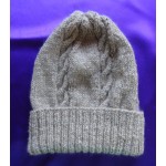 Alpaca Cable Hat With Turned-Up Ribbing - Natural Fawn (Adult)
