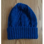 Alpaca Cable Hat With Turned-Up Ribbing - Peacock (Adult)