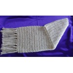 Alpaca Scarf - Natural White in Lacey Pattern