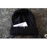 Alpaca Cable Hat With Turned Up Ribbing Black