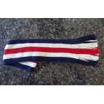 Alpaca scarf navy white red stripe