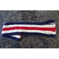 Alpaca scarf navy white red stripe