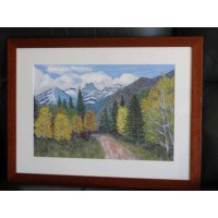 Original Pastel painting "Aspens in Autumn"