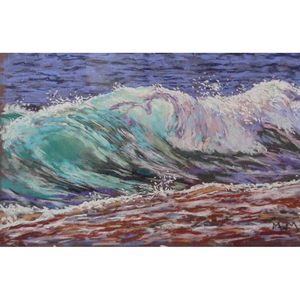 Pastel Painting Breaking Wave