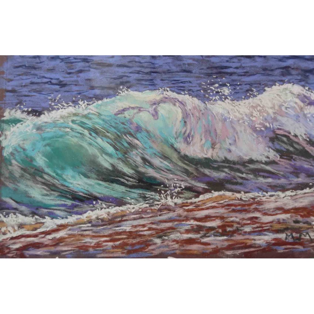 Pastel Painting Breaking Wave