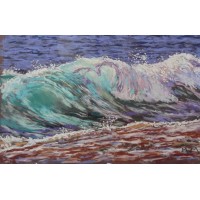 Pastel Painting Breaking Wave