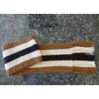 Alpaca Scarf Natural Colours Vertical Stripe