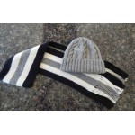 Alpaca Scarf Black White and Grey