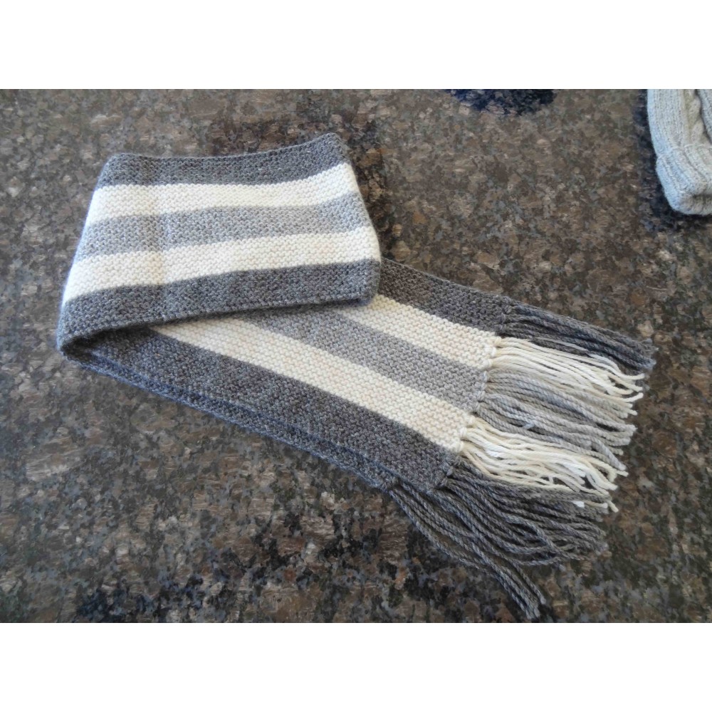 Alpaca Scarf Grey and White