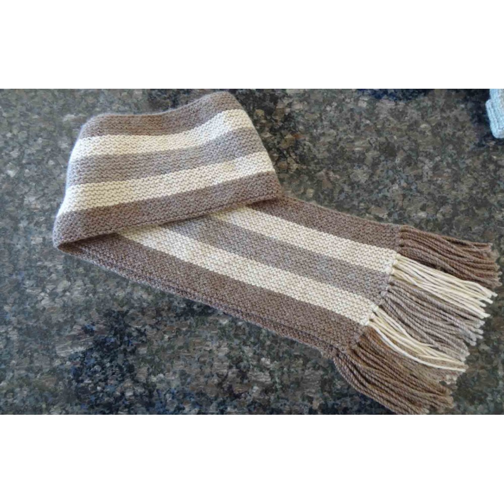 Alpaca Scarf Subtle Browns and Light Fawn